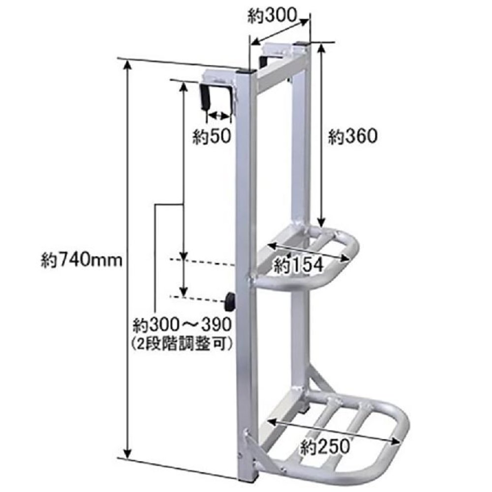 トラック用荷台はしご 2段 アルミ製 トラックステッパー - 画像 (2)